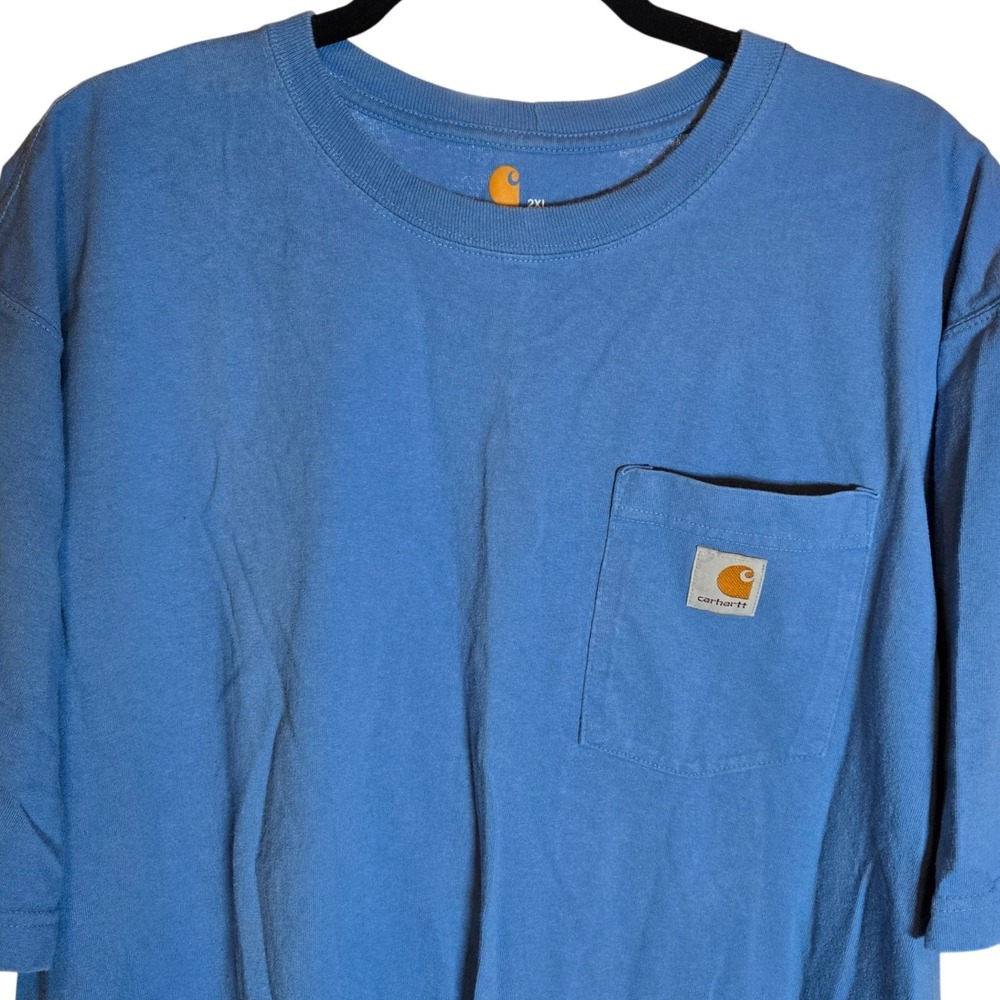 Carhartt Men's 2XL Blue Pocket T Shirt Short Sleeve Original Fit Cotton Tee
